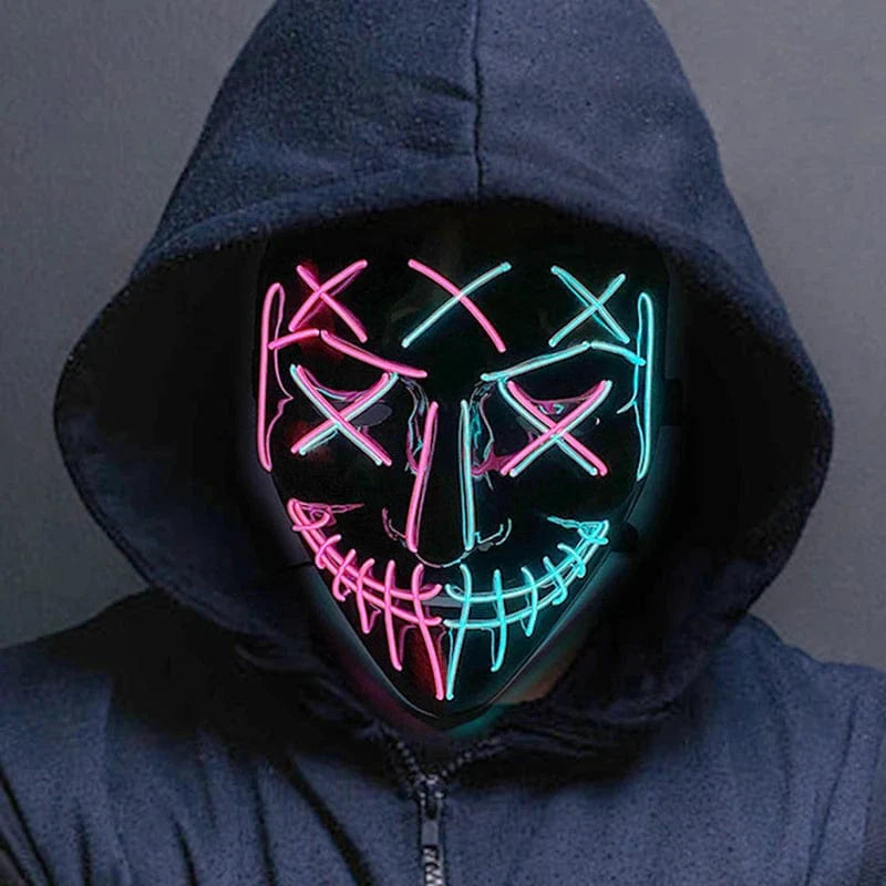 SearchFindOrder Green LED Light-Up Halloween Mask