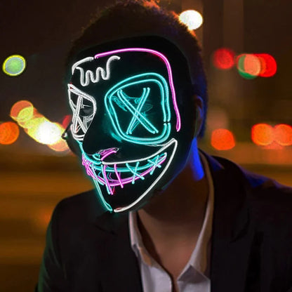 SearchFindOrder Blue LED Light-Up Halloween Mask