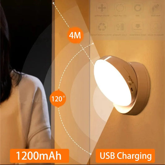 SearchFindOrder 1200mAh / Warm White LED Rotating Human Body Sensor Light