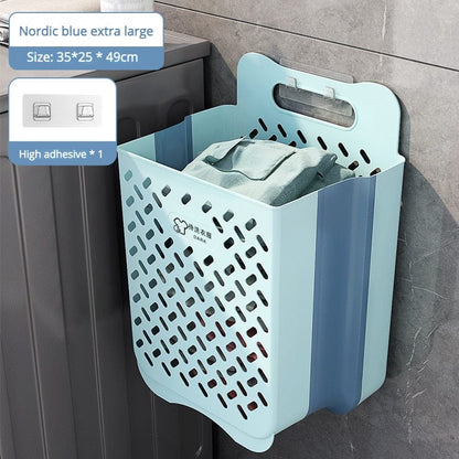 SearchFindOrder Light Grey XL 1 Collapsible Hanging Laundry Basket with Handle Storage Organization Dirty Clothes Basket