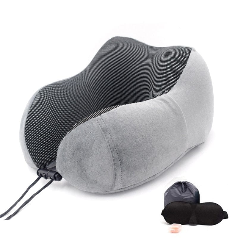 SearchFindOrder Navy Blue Set U-Shape Neck Soft Memory Foam Travel Pillow