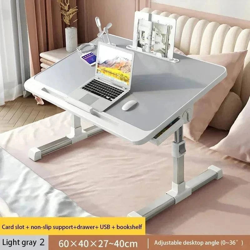 Adjustable Laptop Table, Foldable Laptop Bed Desk with Built-in Light, Storage Drawer and Bookstand for Working, Reading, Writing, Eating, Gaming, Drawing - Smart Shop (Online Store for wise shoppers) 