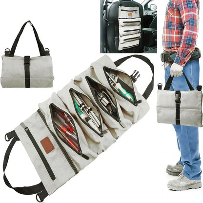 Heavy-Duty Portable Tool Organizer Roll-Up Bag