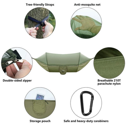 Portable Lightweight 2-Person Camping Hammock with Mosquito Net