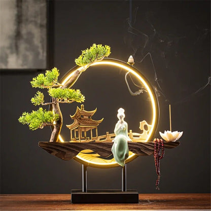 SearchFindOrder A-3 Lumina Flow Ceramic Incense Burner Night-Time Elegance & Decor Delight for Your Space