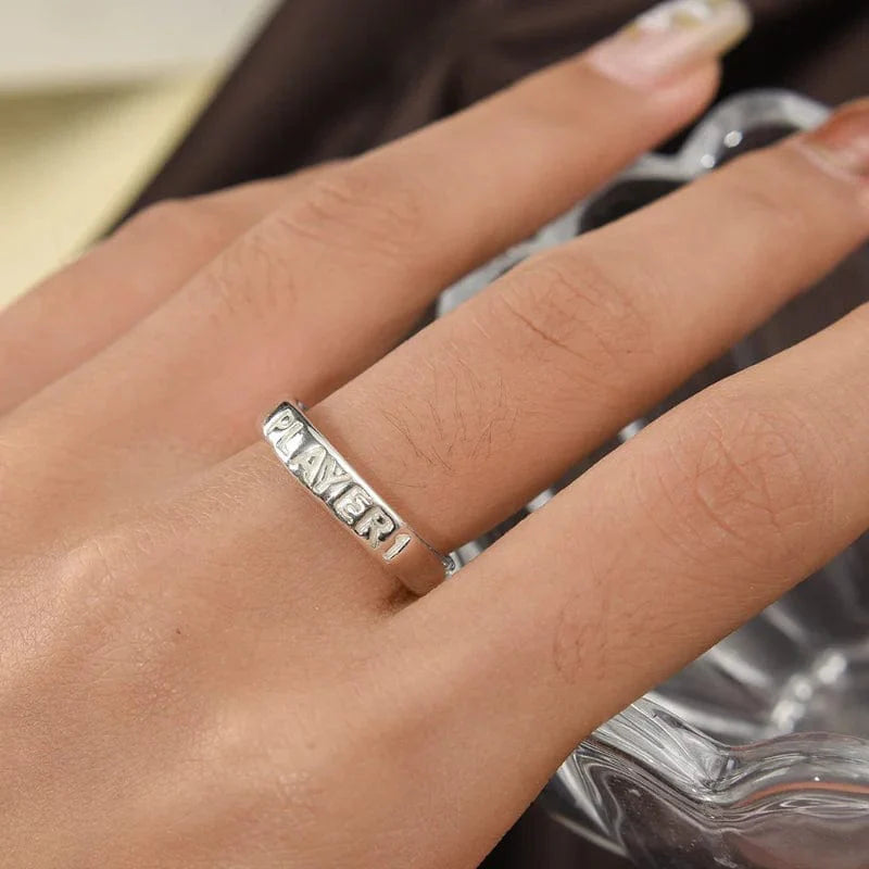 SearchFindOrder blue Luminous Ring for Couples