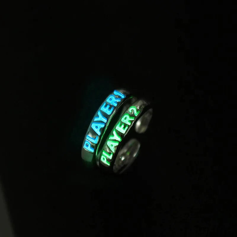 SearchFindOrder blue pink Luminous Ring for Couples