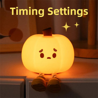 Magical Glowing Pumpkin, Touch Control Rechargeable LED Night Light Companion