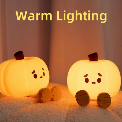 Magical Glowing Pumpkin, Touch Control Rechargeable LED Night Light Companion