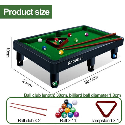 Mini Pool Table for Kids with 2 Pool Cues, Set of Billiard Balls and Rack - Complete Small Pool Table Set for Children - Great Gift Idea for Boys and Girls