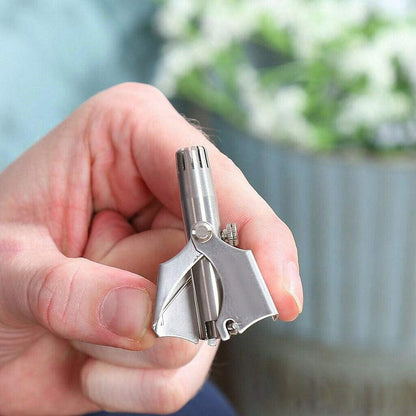 Stainless-Steel Manual Nose Hair Trimmer for Men and Women