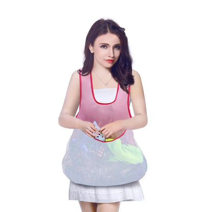 Sleeveless Laundry Apron with Large Pocket for Clothes