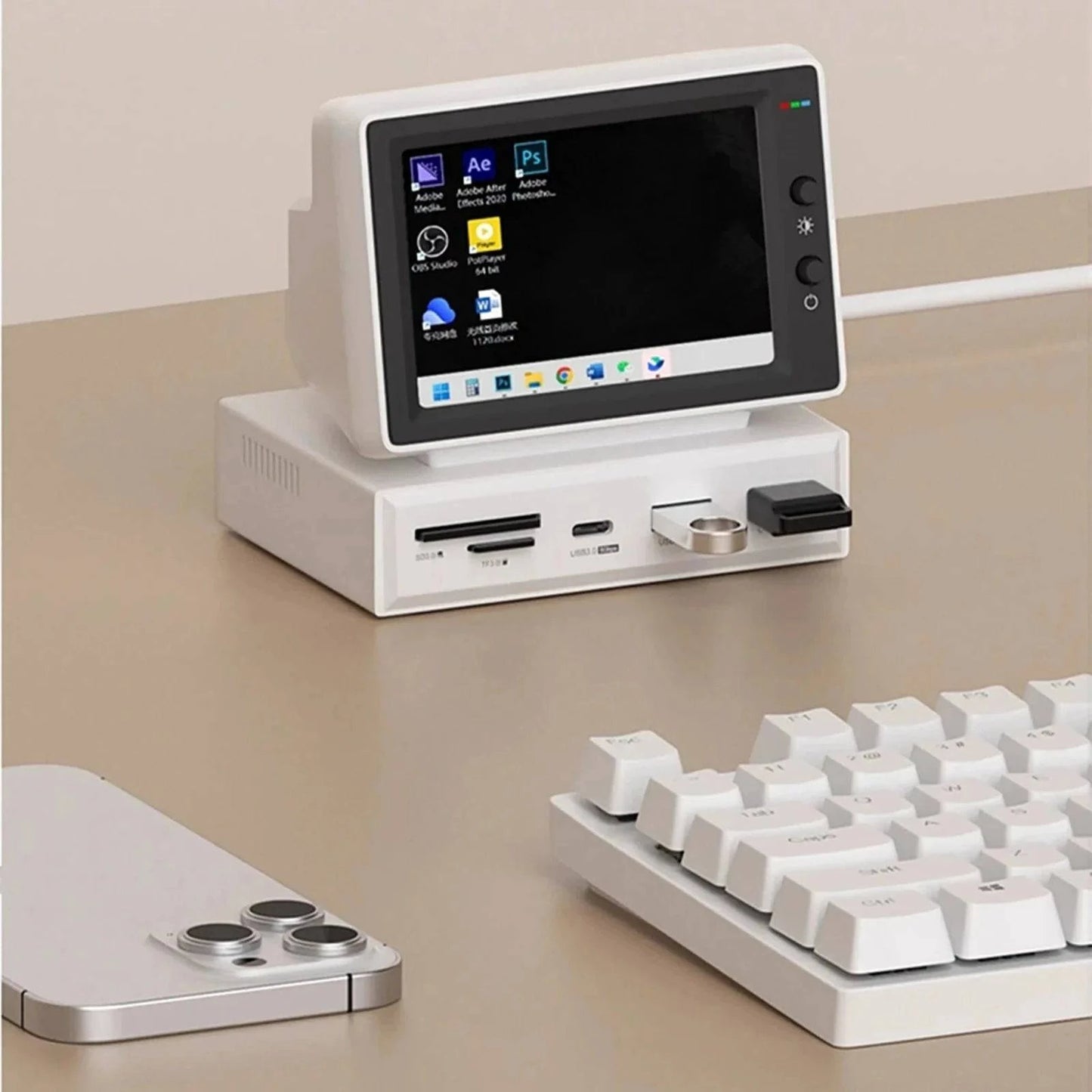 SearchFindOrder Mini PC Monitor USB C Docking Station