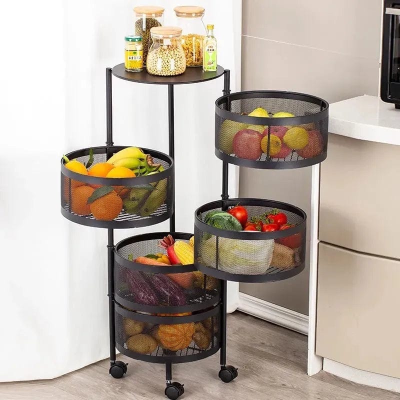 SearchFindOrder Black 5 layers / China Modular Multilayer Kitchen Vegetable and Fruit Organizer