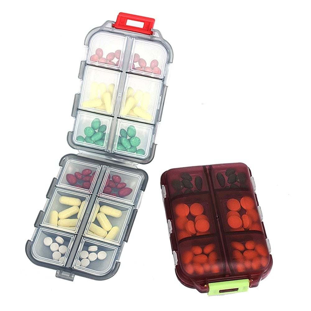 SearchFindOrder Coffee - 12 Grids Moisture-Proof Travel Pill Organizer