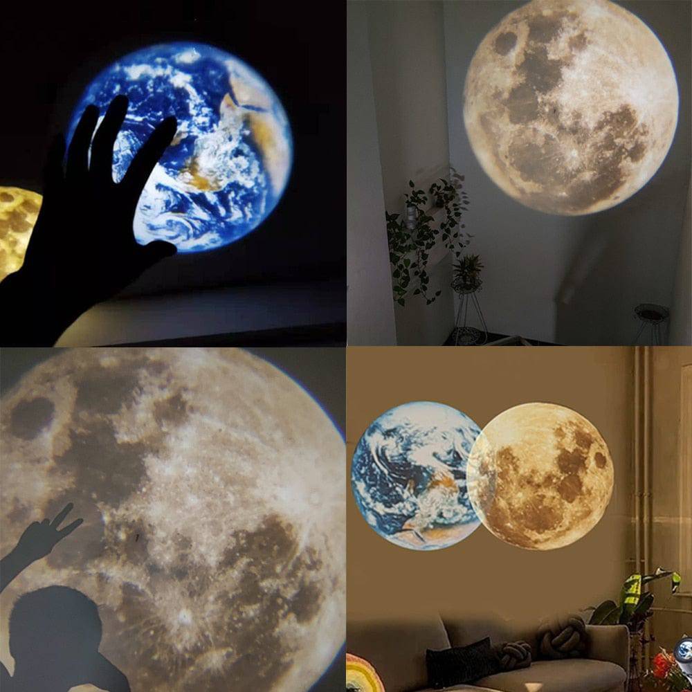 Moon and Earth LED Projector Lamp with 360° Rotatable Bracket - Smart Shop (Online Store for wise shoppers) 