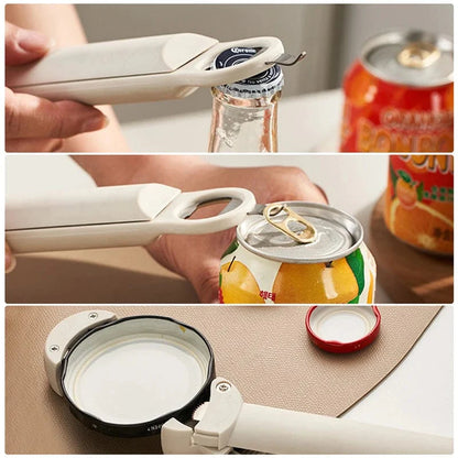 Adjustable Multifunctional Stainless-Steel Retractable Bottle, Jar, and Can Opener