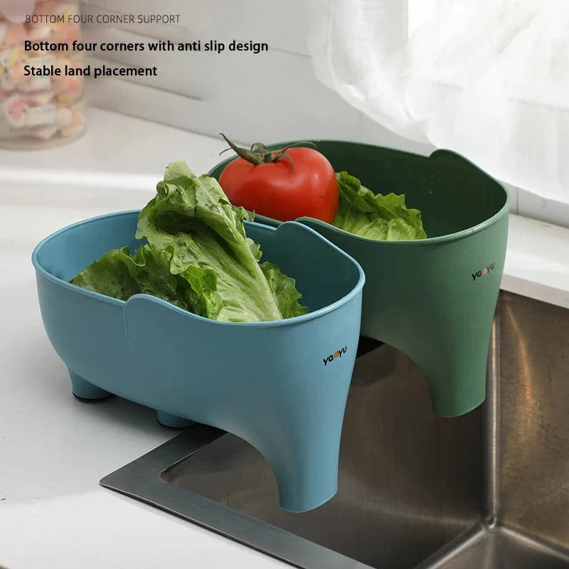 SearchFindOrder Blue Multi-Purpose Elephant Drain Basket