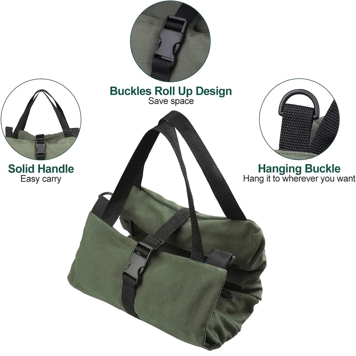 SearchFindOrder green Multi-Purpose Roll-Up Tool Organizer Bag