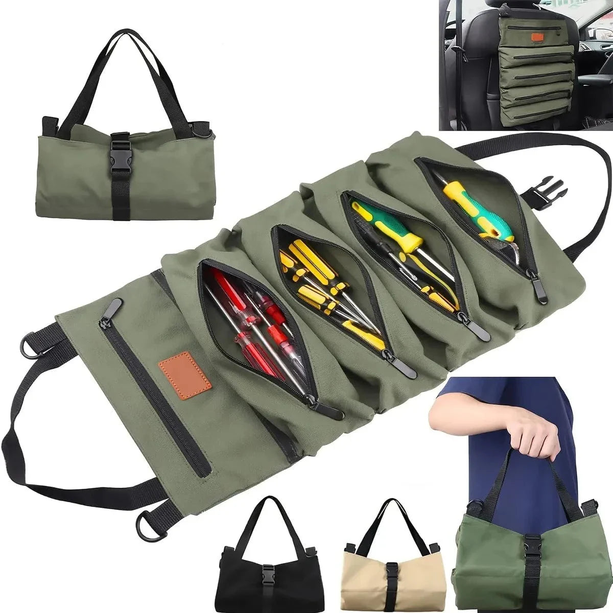 SearchFindOrder black Multi-Purpose Roll-Up Tool Organizer Bag