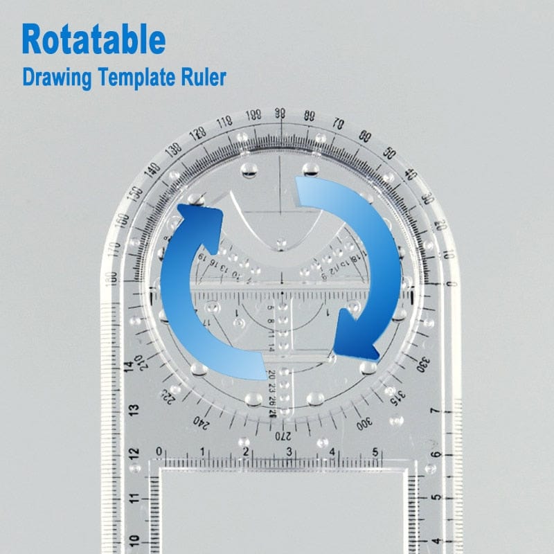 Multifunctional Rotatable Geometric Ruler