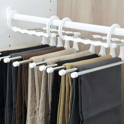 5-in-1 Stainless Steel Multifunctional Adjustable Trouser Pants Hanger