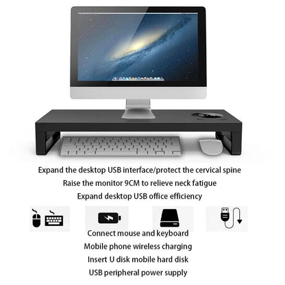 Monitor Stand with Wireless Charging and 4 USB 3.0 Ports - Smart Shop (Online Store for wise shoppers) 