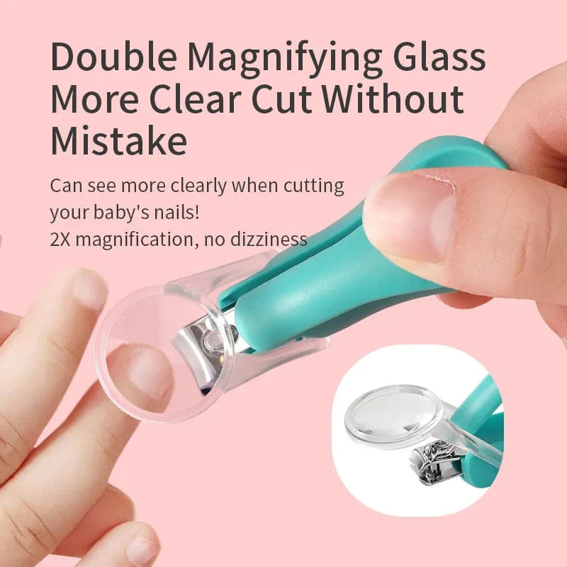 SearchFindOrder Sky Blue Nail Clippers with Magnifying Glass