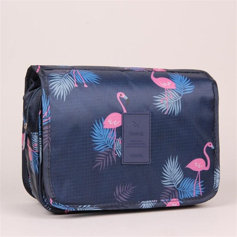 SearchFindOrder Burgundy flower / China Waterproof Travel Cosmetic Toiletries Bag with Hook