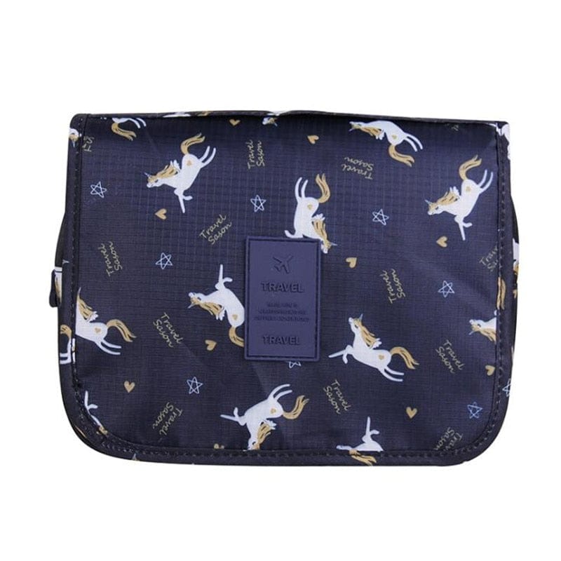 SearchFindOrder Navy  flamingo / China Waterproof Travel Cosmetic Toiletries Bag with Hook