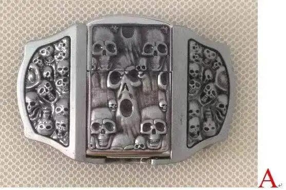 Novelty Belt Buckle with Hidden Kerosene Lighter