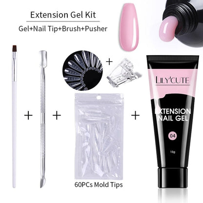 SearchFindOrder 225053 Blossom Gel French Elegance Nail Kit 15ml Quick Extension Gel Set Soak Off Formula for DIY Manicures and Nail Art Perfection