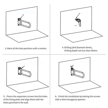 Non-slip Toilet Handrail for Bathrooms