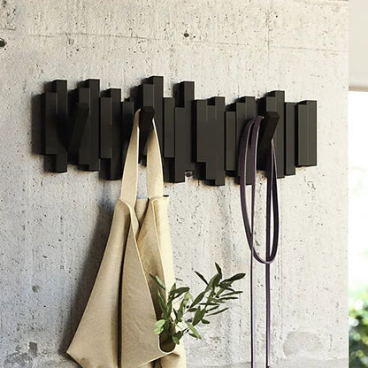 SearchFindOrder Dark Brown / 49x18cm Nordic Multi-Hook Wall Coat Rack