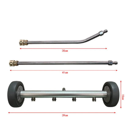 Pressure Washer Undercarriage Cleaner, 16 Inch Undercarriage Washer, Hydraulic Powered Under Car Cleaner with Straight Extension Wand, 5000 PSI