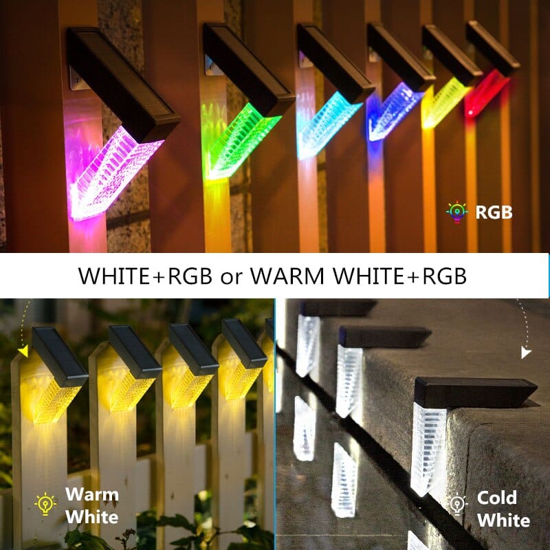 SearchFindOrder White and RGB / 2pcs Outdoor Garden and Deck LED Solar Lights (2/4/6 Pieces)