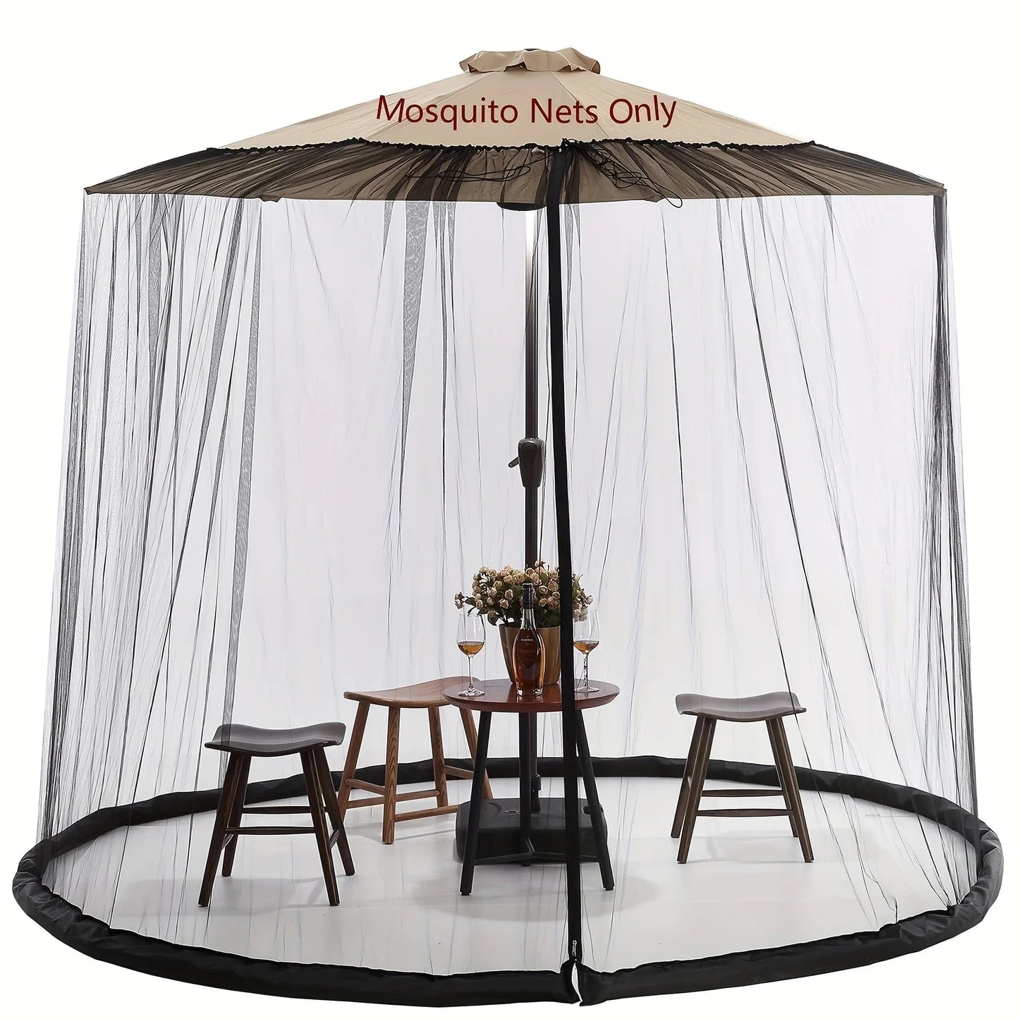 SearchFindOrder brown Patio Umbrella Mosquito Protector Net Cover