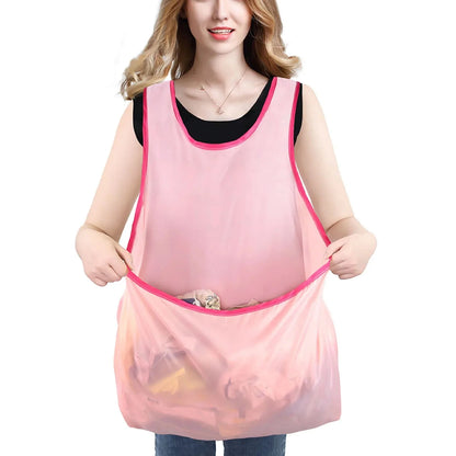 Sleeveless Laundry Apron with Large Pocket for Clothes