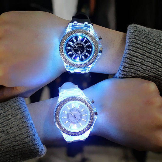 SearchFindOrder White Personality Fashion Luminous LED Colorful Watch