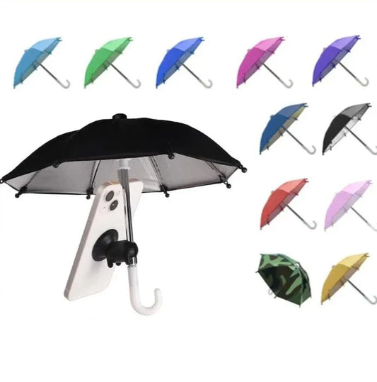 SearchFindOrder Water Blue Phone Shade Innovative Adjustable Umbrella Stand with Powerful Suction Cup for Your Mobile Phone, Featuring a Cute Piggy Design