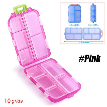 SearchFindOrder Coffee - 10 Grids Moisture-Proof Travel Pill Organizer