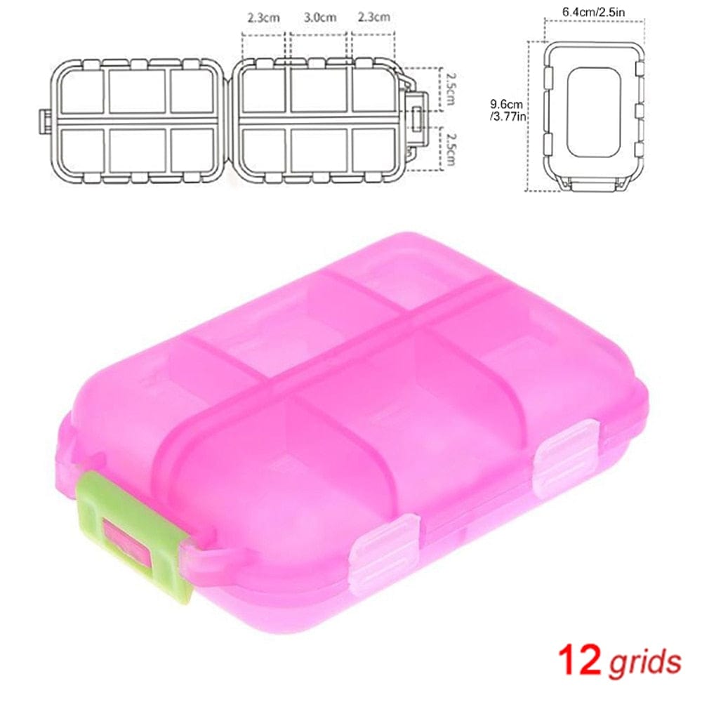 SearchFindOrder Gray - 10 Grids Moisture-Proof Travel Pill Organizer