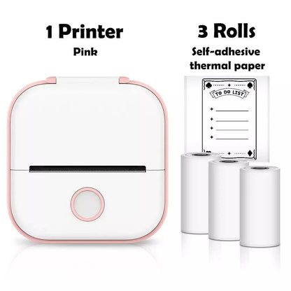 SearchFindOrder White-12 Rolls Paper / CN Portable Mini Wireless Thermal Pocket Printer