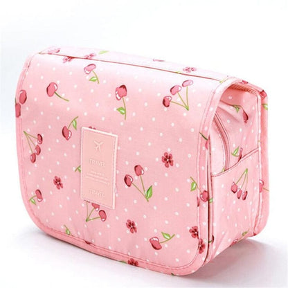 SearchFindOrder Green cherry / China Waterproof Travel Cosmetic Toiletries Bag with Hook