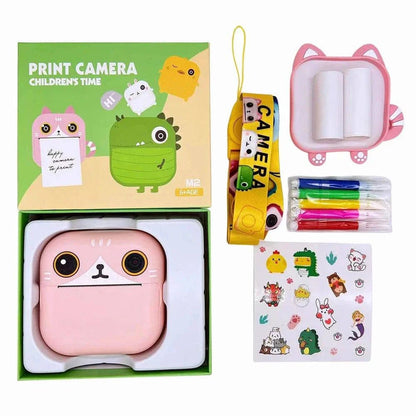 Instant Camera for Kids, Mini Thermal Paper Printing Camera, No Ink Required, 48MP Dual Camera, 1080P HD Video, 32G TF Card, 2.4 Inch Color Screen, Cute Animal Cartoon Design - Smart Shop (Online Store for wise shoppers) 