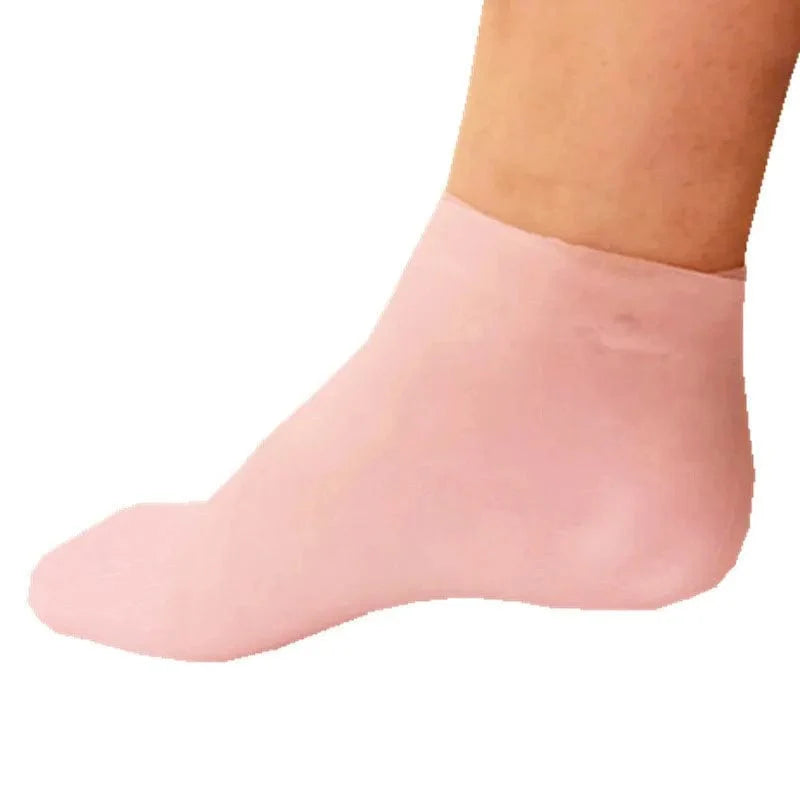 SearchFindOrder White-XL 2pcs Soft Heel Comfort Gel Socks Cracked Heel Repair & Moisturizing Foot Care Kit