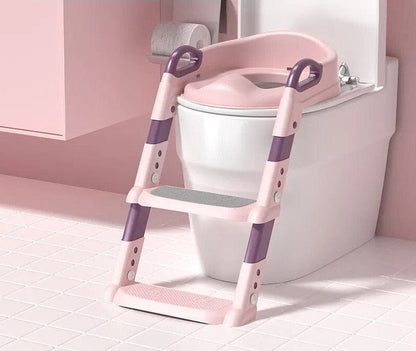 Toilet Potty Training Seat with Step Stool Ladder, For Kids, Boys, Girls, Toddlers, Comfortable Safe Potty Seat with Anti-Slip Pads Ladder