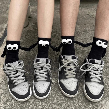 SearchFindOrder A White 1PC 2 PCS Playful Magnetique Gaze Harmony Socks Black & White Edition