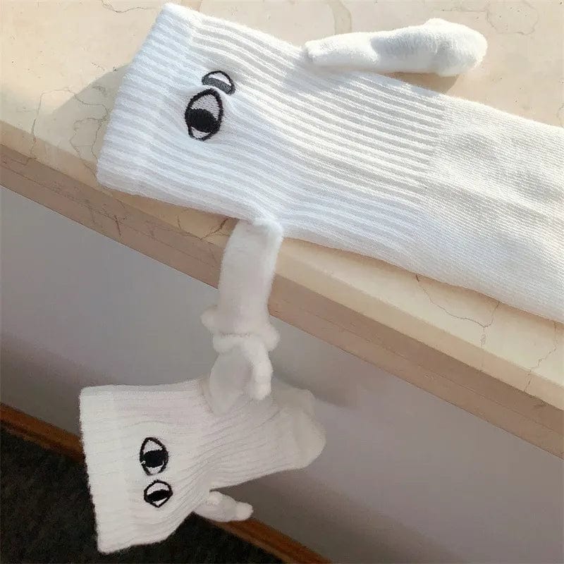 SearchFindOrder A White 5PCS Playful Magnetic Gaze Harmony Socks Black & White Edition