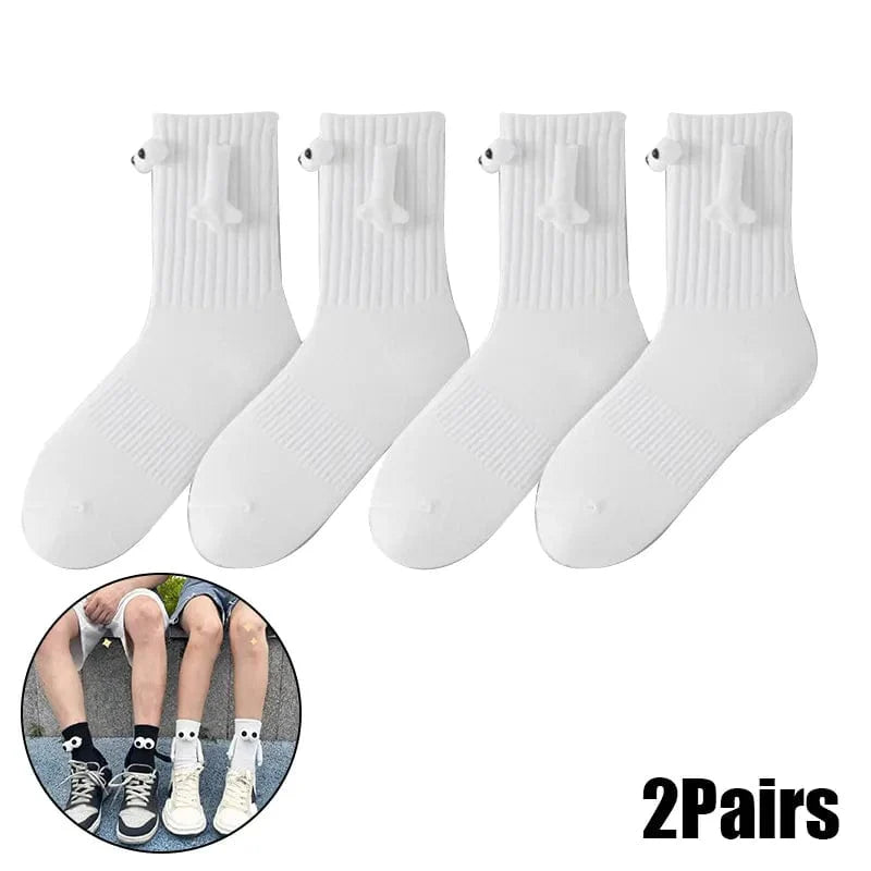 SearchFindOrder StyleC 05 1Pair 2 PCS Playful Magnetique Gaze Harmony Socks Black & White Edition